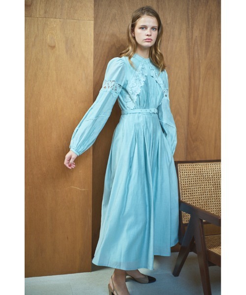 Estella.K ワンピース Bibi Lace-trimmed dress 切り替えレースドレス