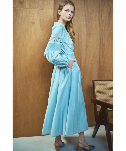 Estella.K ワンピース Bibi Lace-trimmed dress 切り替えレースドレス