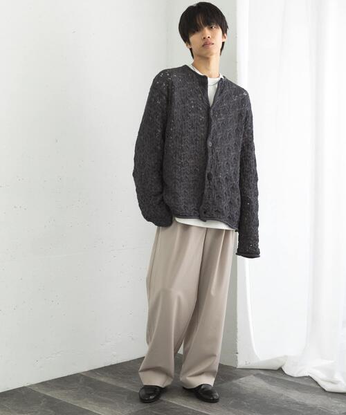 アーバンリサーチ  AIRWOOLケーブルカーディガン SENSE OF PLACE by URBAN RESEARCH カーディガン ケーブルメッシュ