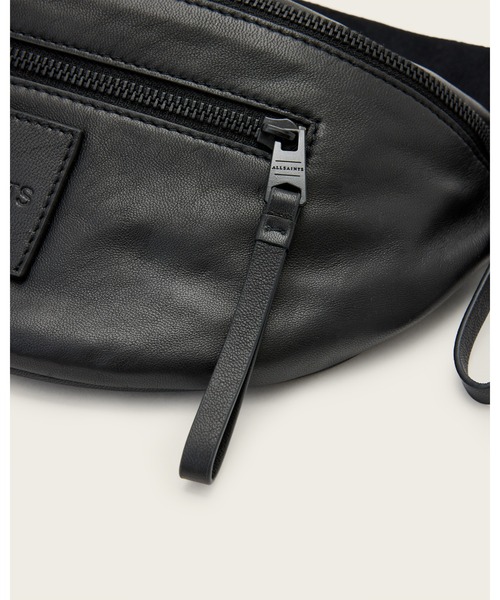 ALLSAINTS レザー ボディバッグ 黒 ALLSAINTS ウエストポーチ ITOKO LEATHER BUM BAG | レザー バム