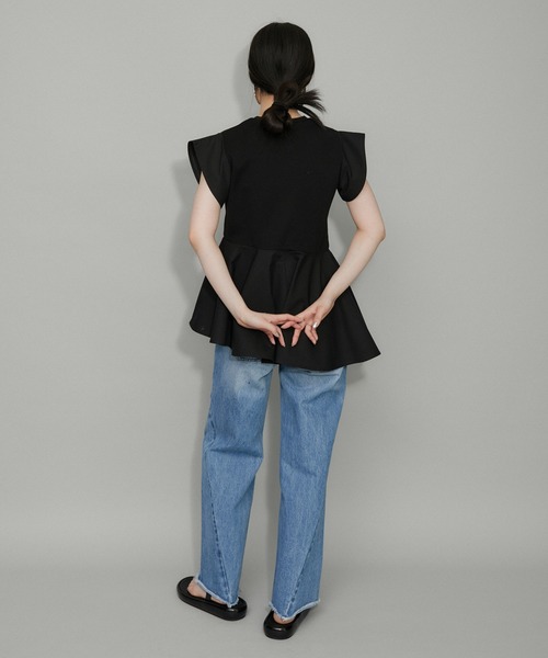 ADAM ET ROPE アダムエロペ フリルペプラムカットソー レディース ADAM ET ROPÉ FEMME(アダム エ ロペ ファム) / 【再入荷・WEB