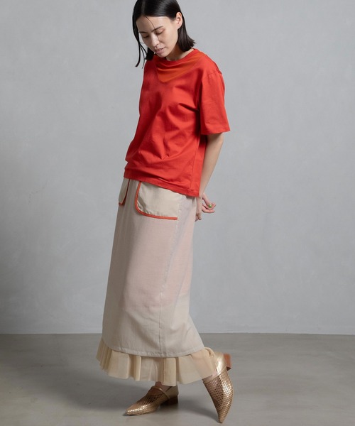 MARECHAL TERRE マルシャルテル 部分メッシュTシャツ ZMT252CT132 MARECHAL TERRE 【マルシャルテル】 部分メッシュTシャツ BLUE