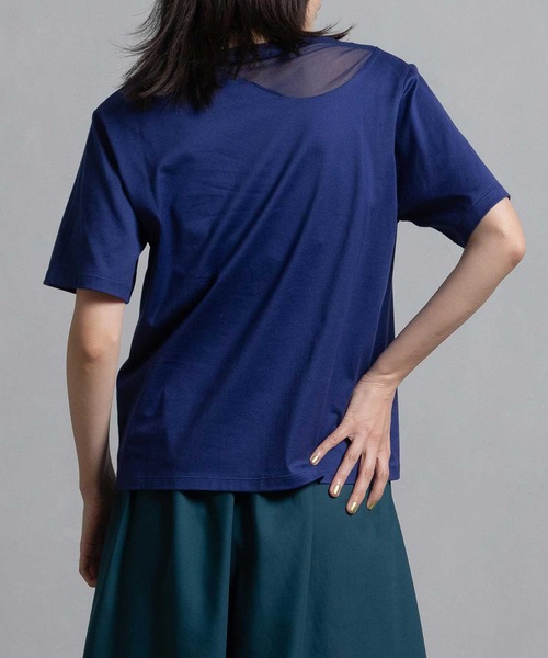 MARECHAL TERRE tシャツ 部分メッシュTシャツ レディース
