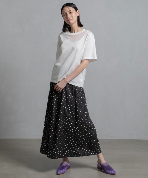 MARECHAL TERRE tシャツ 部分メッシュTシャツ レディース