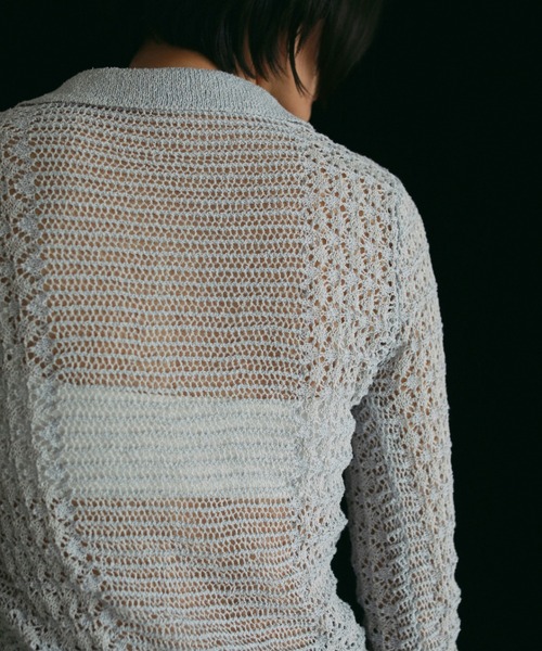 anuke mix knit ブルー ànuke online store（アンヌーク） / Mix Knit ShirtsMix Knit