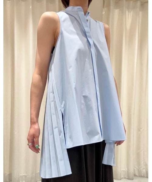 ブラウス シャツ SOLOTEXブロードバックプリーツブラウス レディースの画像