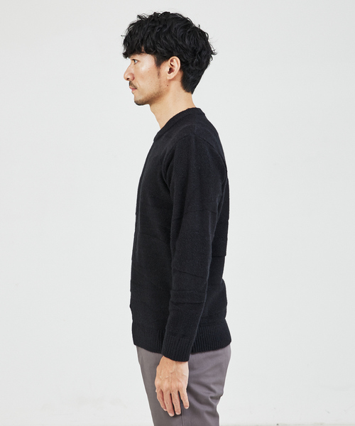 「ABAHOUSE GRAY」 長袖ニット 46 グレイッシュベージュ メンズ_画像3