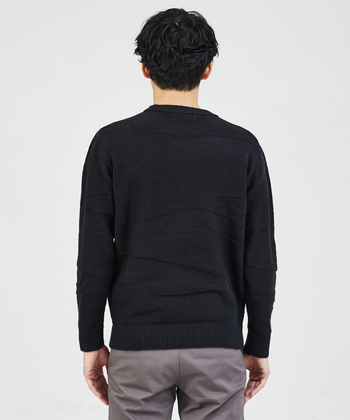 「ABAHOUSE GRAY」 長袖ニット 46 グレイッシュベージュ メンズ_画像4