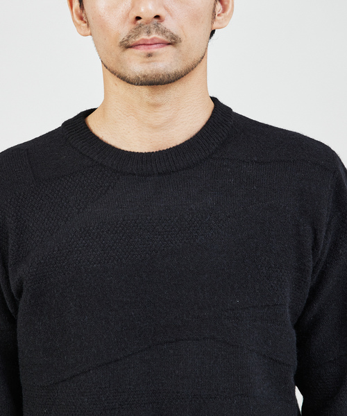 「ABAHOUSE GRAY」 長袖ニット 46 グレイッシュベージュ メンズ_画像5