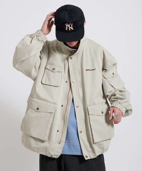 【即完売】レジェンダ　Dejavu ブルゾン スタンドネック ジャケット Adoon plain ブルゾン アウター STAND NECK WAVE LOGO BLOUSON