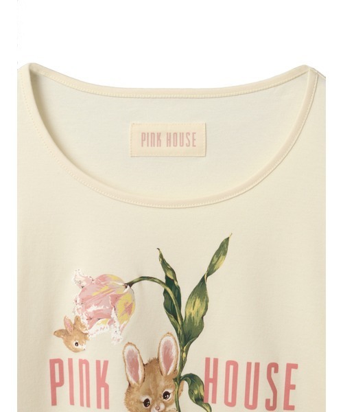 PINKHOUSE ピンクハウス　チューリップうさぎ　カットソー　Tシャツ PINK HOUSE tシャツ チューリップうさぎプリントカットソー