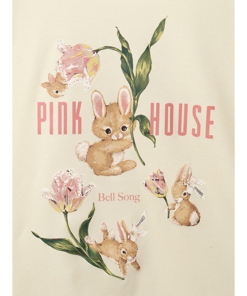 PINKHOUSE ピンクハウス　チューリップうさぎ　カットソー　Tシャツ PINK HOUSE tシャツ チューリップうさぎプリントカットソー