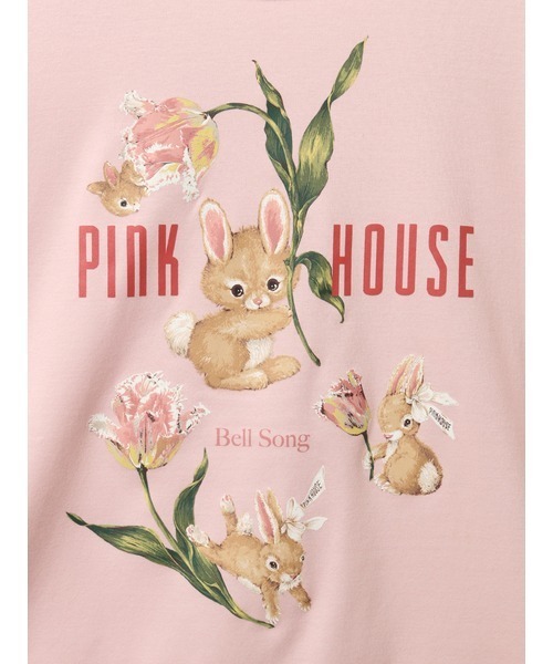PINK HOUSE tシャツ チューリップうさぎプリントカットソー