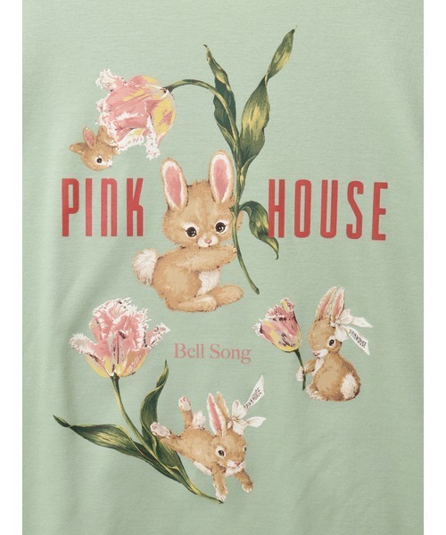 PINKHOUSE ピンクハウス　チューリップうさぎ　カットソー　Tシャツ PINK HOUSE tシャツ チューリップうさぎプリントカットソー