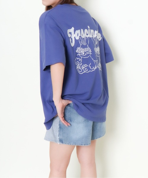 tシャツ 「ゆるロゴ×うさぎ刺しゅう」ルーズシルエットT／ユニセックス