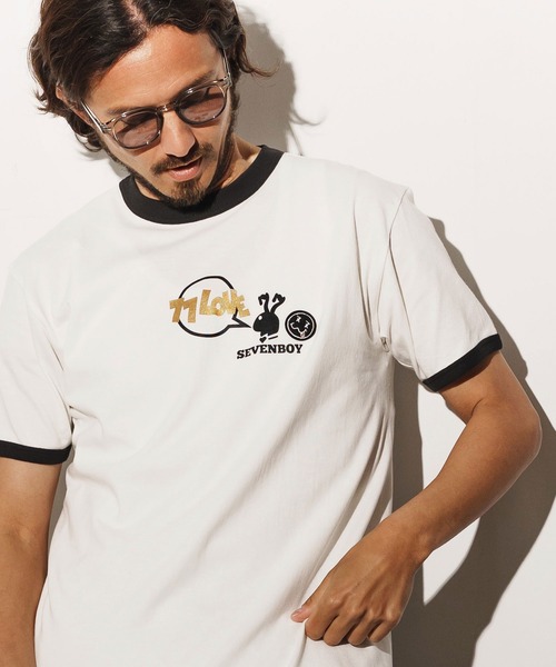 seventy seven tシャツ mt9669-middle onz S-S ringer t-shirts