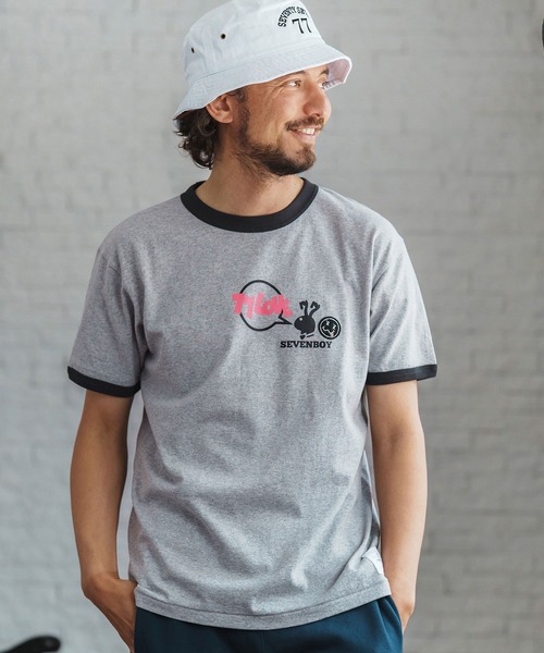 seventy seven tシャツ mt9669-middle onz S-S ringer t-shirts