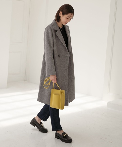 「GLOBAL WORK」 チェスターコート MEDIUM ブラウン レディース_画像8