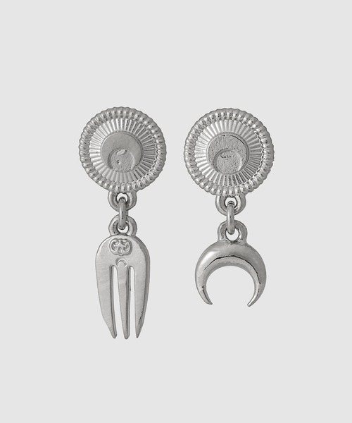 MARINE SERRE（マリーンセル） ピアス SILVER PLATED MISMATCHED STUDS 