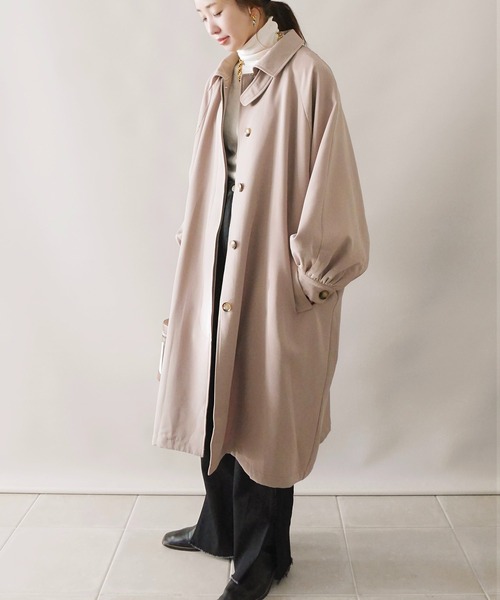 「ECRIRE」 ステンカラーコート M モカ レディース_画像3