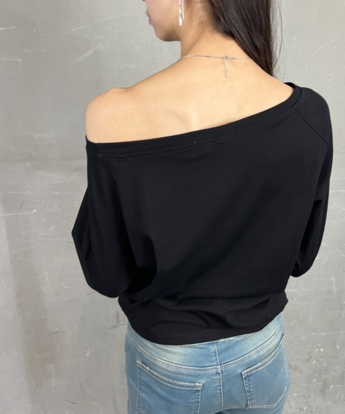  レディース オフショルダー 長袖カットソー ブラック tシャツ オフショルダー 長袖カットソー レディース : ZOZOTOWN Yahoo