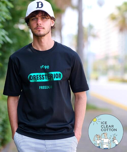 【接触冷感抗菌防臭消臭】ICE CLEAR COTTON ロゴT DRESSTERIOR｜【接触冷感/抗菌防臭/消臭】ICE CLEAR COTTON ロゴ