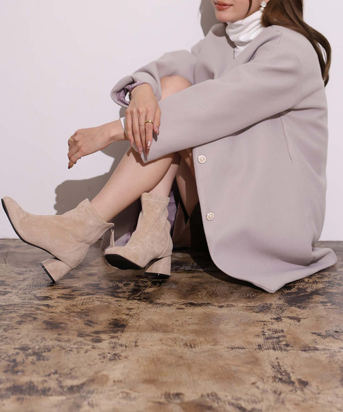 「Girly Doll」 「Doula Doula」ノーカラーコート M グレー レディース_画像9