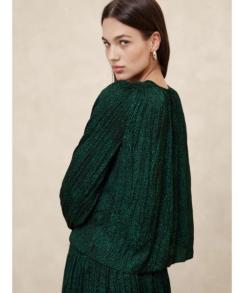 [BANANA REPUBLIC FACTORY STORE] длинный рукав блуза X-SMALL черный женский 