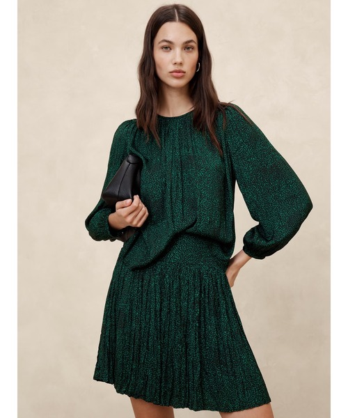 [BANANA REPUBLIC FACTORY STORE] длинный рукав блуза X-SMALL черный женский 