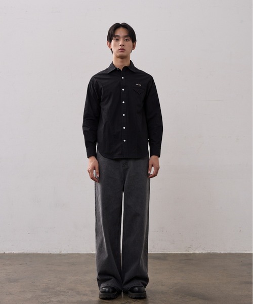 【ブラック（01）】Typewriter L/S Shirt CORDURA typewriter LS shirt | and wander（アンドワンダー