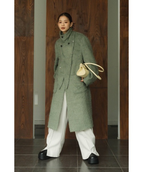 コート アウター 2way accent collar long coat(unisex) レディース メンズ