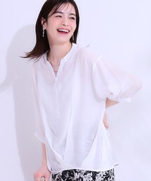 SHOO・LA・RUE ブラウス シャツ 「S-LL」インせず腰回りすっきり