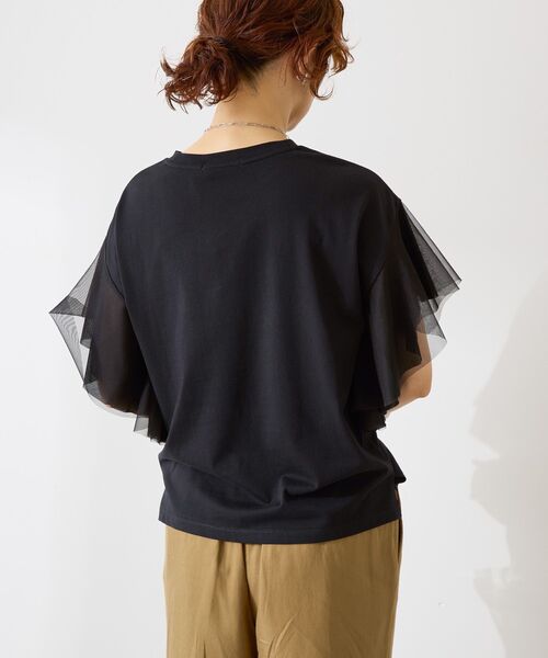 tシャツ 「WEB・一部店舗限定」チュールスリーブプルオーバー レディース ROSE BUD tシャツ 「WEB・一部店舗限定」チュールスリーブプル