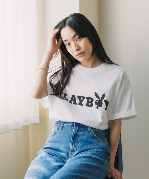 PLAYBOY プレイボーイ Tシャツ トップス ピンク 白 ホワイト 楽天市場】Tシャツ ピンク（ブランドプレイボーイ）（メンズ