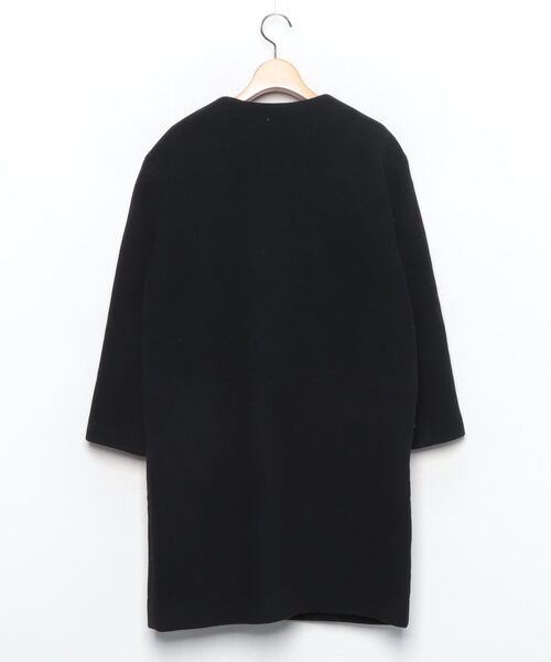 新品⭐ノーカラーコート⭐36(S)黒 NOBLE（ノーブル） ノーカラーコート 36 ブラック レディース