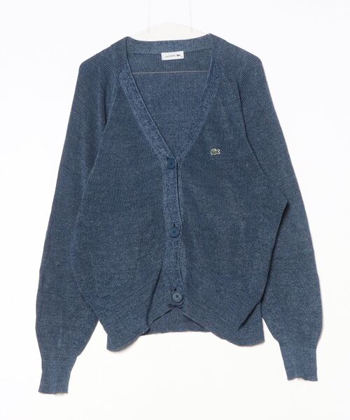 「LACOSTE」 ニットカーディガン 40 ブルー レディース