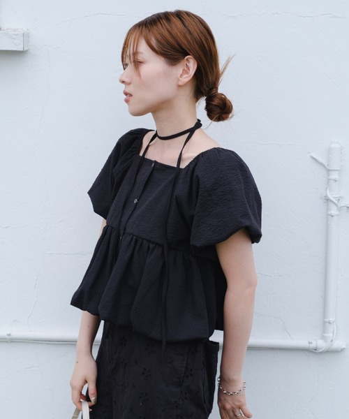 Kastane バルーンブラウス　2WAY Kastane ブラウス シャツ 「2WAY/4色展開」バルーンブラウス