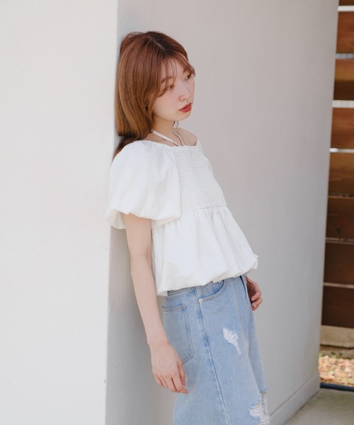 Kastane バルーンブラウス　2WAY Kastane ブラウス シャツ 「2WAY/4色展開」バルーンブラウス