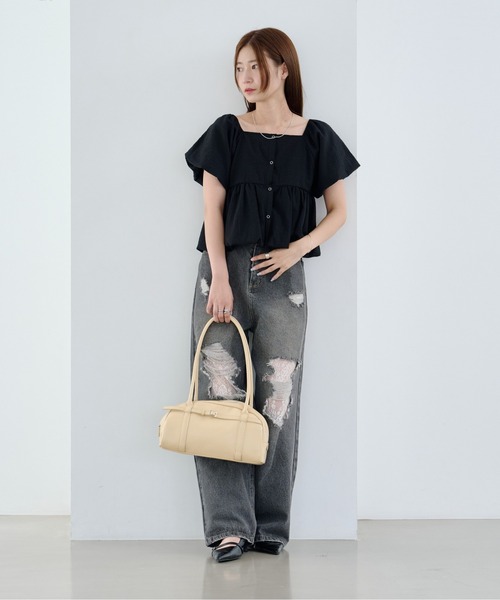 Kastane ブラウス シャツ 「2WAY/4色展開」バルーンブラウス
