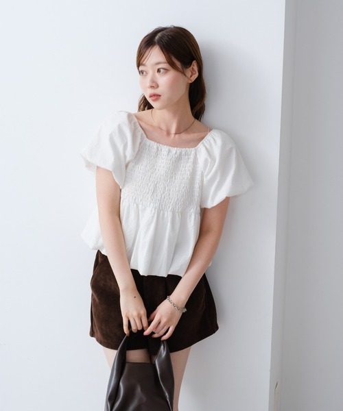 Kastane ブラウス シャツ 「2WAY/4色展開」バルーンブラウス