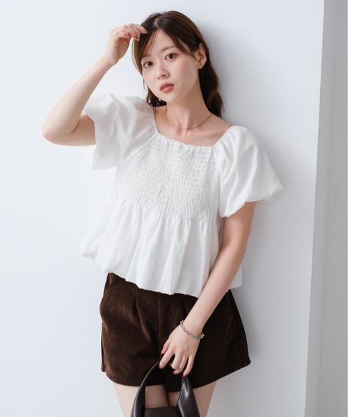 Kastane ブラウス シャツ 「2WAY/4色展開」バルーンブラウス