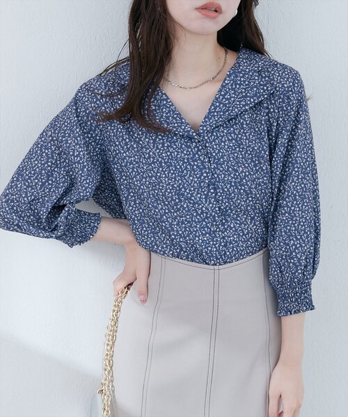 natural couture ブラウス シャツ 「WEB限定」オープンカラー