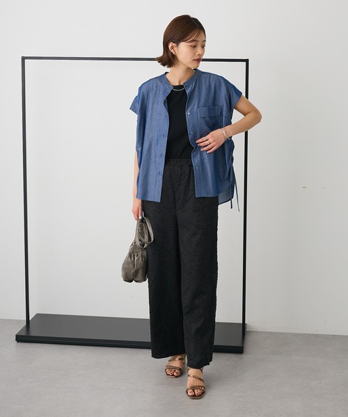 ブラウス シャツ バンドカラーサイドドロストシャツ レディース CRAFT STANDARD BOUTIQUE ブラウス シャツ バンドカラーサイド