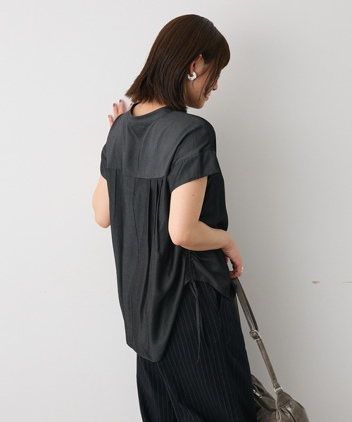 ブラウス シャツ バンドカラーサイドドロストシャツ レディース CRAFT STANDARD BOUTIQUE ブラウス シャツ バンドカラーサイド