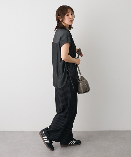 ブラウス シャツ バンドカラーサイドドロストシャツ レディース CRAFT STANDARD BOUTIQUE ブラウス シャツ バンドカラーサイド