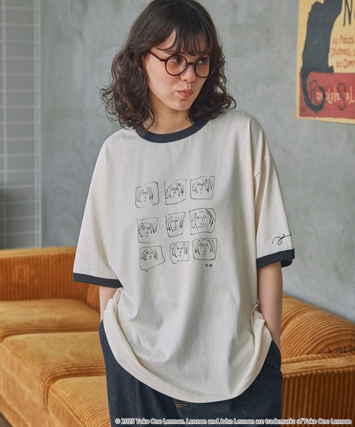 【6beauty&youth】ジョンレノンTシャツMサイズ美品 6（ロク）の「＜6(ROKU)＞JOHN LENNON GRAPHIC T-SHIRT/Tシャツ