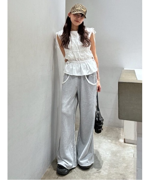 ブラウス シャツ GATHER RIBBON WOVEN BL ギャザーリボン ウーブン ブラウス 夏服 ノースリーブトップス レディース SLY ブラウス シャツ GATHER RIBBON WOVEN BL ギャザーリボン