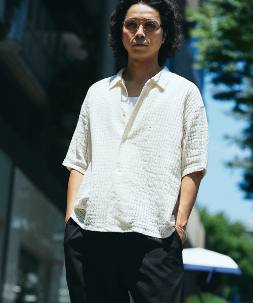 【ジャーナルスタンダード】シアーチェックシャツジャケット 半袖　【フリーサイズ】 ジャーナルスタンダード】シアーチェックシャツジャケット 半袖