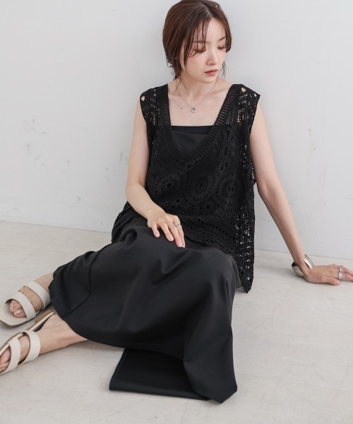 BAB ベスト ジレ クロシェ編みベスト レディース : ZOZOTOWN