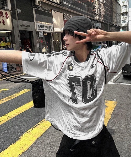 COSYHARU（コシハル） tシャツ メッシュトラック半袖Tシャツ メンズ